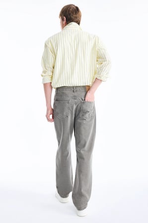 Straight Fit Normal Bel Boru Paça Jean Pantolon