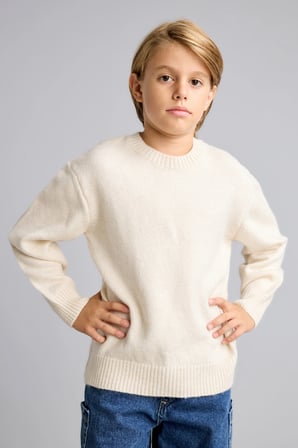 oversize bisiklet yaka triko basic kazak erkek çocuk