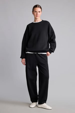 Okula Dönüş Oversıze Bisiklet Yaka Basıc Düz Kalın Sweatshirt Kumaşı Sweatshirt