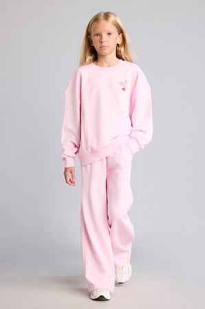 Beli Bağcıklı Wide Leg Eşofman Altı Kız Çocuk
