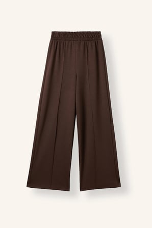 Beli Lastikli Önü Dikişli Wide Leg Modal Eşofman Altı Kız Çocuk