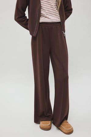 Beli Lastikli Önü Dikişli Wide Leg Modal Eşofman Altı Kız Çocuk