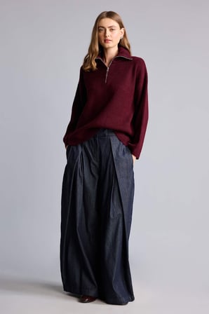 DeFacto Oversize Polo Yaka Kısa Fermuarlı Basic Kazak H2635AX26WNBR453