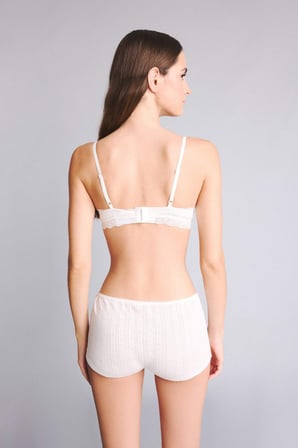 Delikli Dokuma Desenli Fiyonk Detaylı Nane Yeşili Boxer