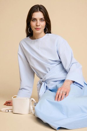 DeFacto Regular Fıt Poplin Uzun Kollu Tunik H1876AX26SMBE745