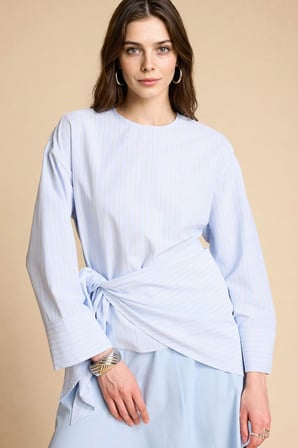 DeFacto Regular Fıt Poplin Uzun Kollu Tunik H1876AX26SMBE745