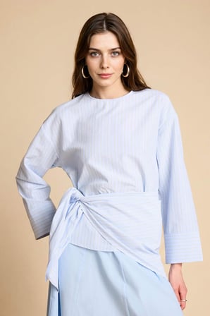 DeFacto Regular Fıt Poplin Uzun Kollu Tunik H1876AX26SMBE745