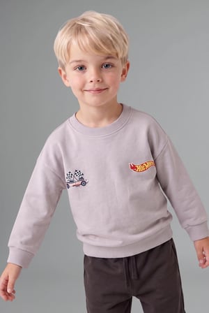 DeFacto Hot Wheels Lisanslı Baskılı Bisiklet Yaka Basic Sweatshirt ve Jogger Eşofman Altı 2'li Takım Erkek Bebek I0151A526WNGR91