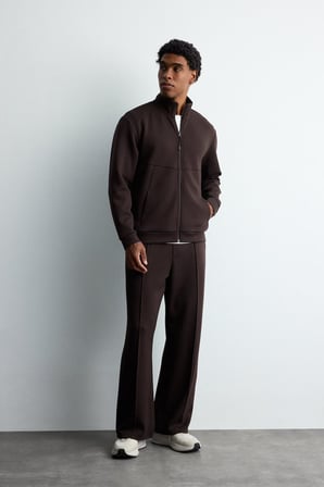 Ultra Yumuşak Baggy Fit Elastik Bel Ön Dikiş Detaylı Dalgıç Kumaş Jogger Pantolon
