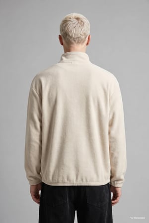 Boxy Fıt Dik Yaka Baskılı Polar Sweatshirt