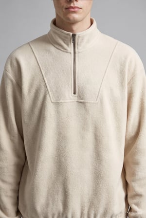 Boxy Fıt Dik Yaka Baskılı Polar Sweatshirt
