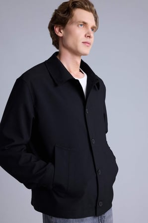 DeFacto Regular Fıt Polo Yaka Blazer Ceket H4697AX26SPBK27