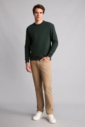 Regular Fıt Bisiklet Yaka Basic Sweatshırt