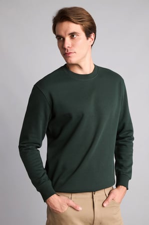 Regular Fıt Bisiklet Yaka Basic Sweatshırt