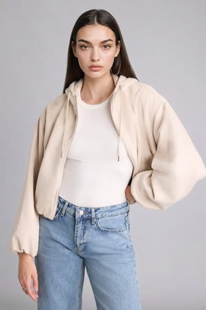 DeFacto Sıcak Tutan Balloon Fıt Süet Görünümlü Mont H1622AX26AUER219