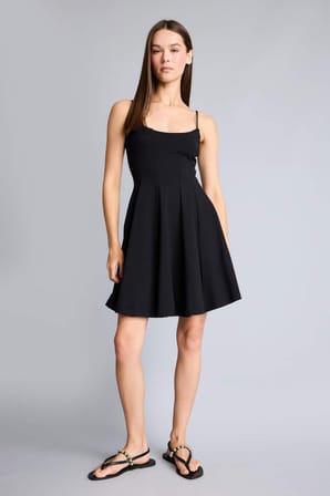 Straplez Siyah Mini Elbise