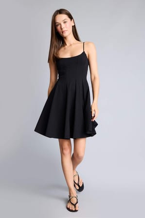 Straplez Siyah Mini Elbise