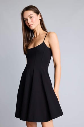 Straplez Siyah Mini Elbise