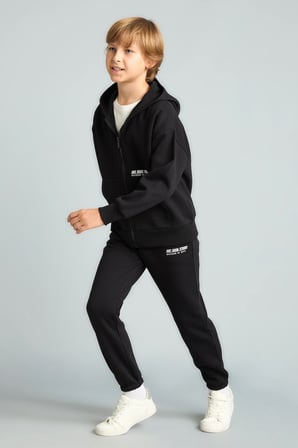 Baskılı Lastikli Paça Kalın Kumaş Jogger Eşofman Altı Erkek Çocuk