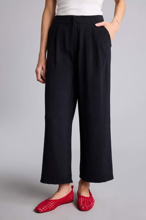 DeFacto Wıde Leg Fermuarlı Normal Bel Düz Paça Tencel Pantolon H1929AX26SMBK81