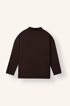 Regular Fit Dik Yaka Yarım Fermuarlı Uzun Kollu Tunik