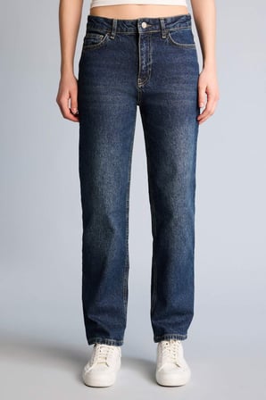 DeFacto Comfort Straıght Normal Bel Uzun Jean Yıkamalı Pantolon H1654AX26SMNM35