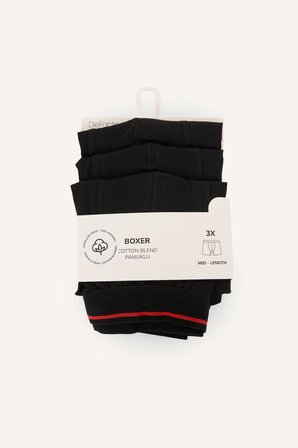 DeFacto Regular Fit Pamuklu 3'lü Boxer H9426AX26AUBK81