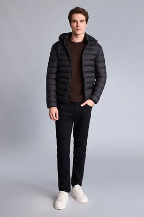 DeFacto Su İtici Kapüşonlu Slim Fit Şişme Mont N4661AZ26AUBK27