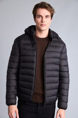 DeFacto Su İtici Kapüşonlu Slim Fit Şişme Mont N4661AZ26AUBK27