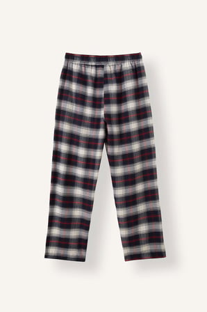 Regular Fit Ekose Desenli Beli Bağcıklı Uzun Boy Flanel Pijama Altı