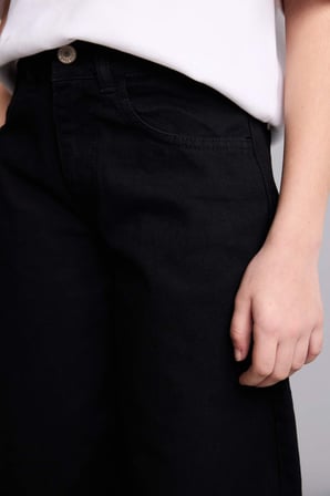 %100 Pamuk Baggy Fıt Jean Pantolon Kız Çocuk