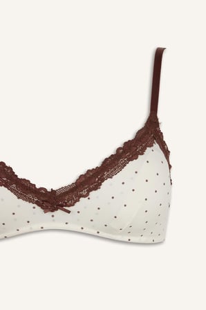 Dantel Detaylı Çıkarılabilir Kap Çıkarılabilir Pedli Balensiz Bralet