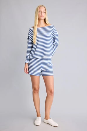 Çizgili Loose Fit Şort
