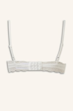 Dantel Detaylı Çıkarılabilir Kap Çıkarılabilir Pedli Balensiz Bralet