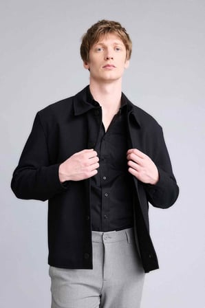 DeFacto Regular Fıt Polo Yaka Astarlı Blazer Ceket G6393AX26SPBK27