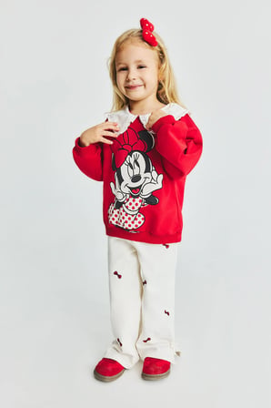 DeFacto %100 Pamuk Fiyonk Nakışlı Regular Fit Gabardin Pantolon Kız Bebek I4915A526AUER233