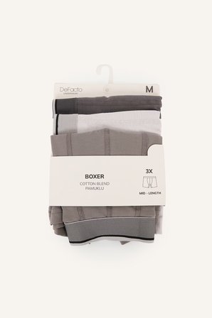 DeFacto Regular Fıt Şal Desenli Beli Lastikli 3'lü Boxer I3976AX26AUAR82