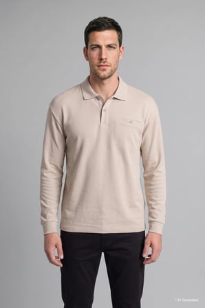 Regular Fit Düğmeli Polo Yaka Basic Sweatshirt