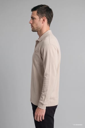 Regular Fit Düğmeli Polo Yaka Basic Sweatshirt