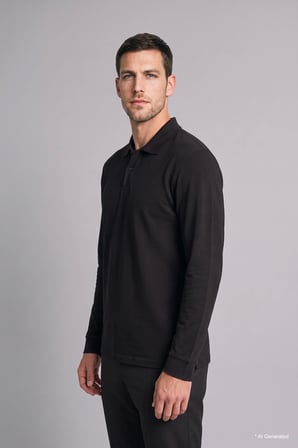 Regular Fit Düğmeli Polo Yaka Basic Sweatshirt