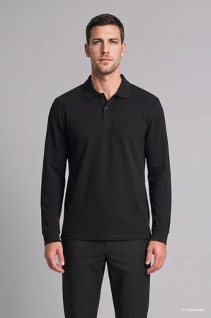Regular Fit Düğmeli Polo Yaka Basic Sweatshirt