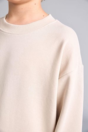 DeFacto Oversıze Bisiklet Yaka Bej Sweatshirt Erkek Çocuk H7135A826AUBG186