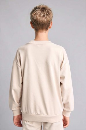 DeFacto Oversıze Bisiklet Yaka Bej Sweatshirt Erkek Çocuk H7135A826AUBG186