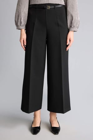 Culotte Yüksek Bel Düz Paça Pantolon