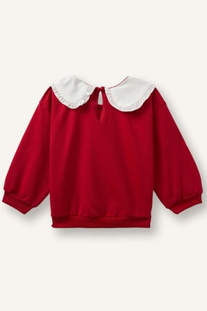 DeFacto Disney Minnie Mouse Baskılı Fırfırlı Bebe Yaka Regular Fit Sweatshirt Kız Bebek I2157A526AURD70