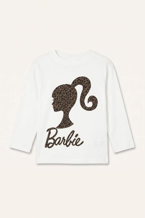 Barbie Bisiklet Yaka Penye Uzun Kollu Tişört Kız Bebek