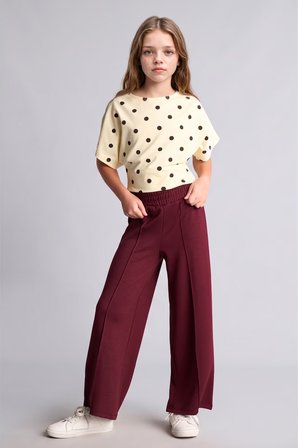 DeFacto Beli Lastikli Önü Dikişli Wide Leg Modal Eşofman Altı Kız Çocuk I2267A826AUBR170