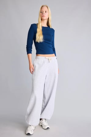 Loose Fit Beli Bağcıklı Kalın Kumaş Eşofman Altı