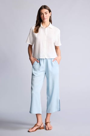 DeFacto Pull On Culotte Yüksek Beli Lastikli Akışkan Kumaş Yıkamalı Pantolon D8240AX26HSNM85