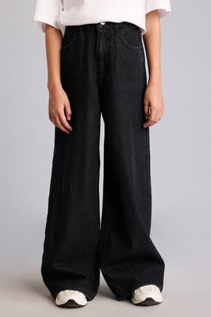 90's Wıde Leg Jean Pantolon Kız Çocuk